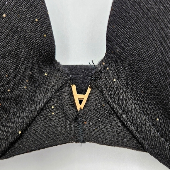 NEW XOXO Black & Gold Glitter Sparkle Sexy Push Up Bra 36B - Picture 3 of 6